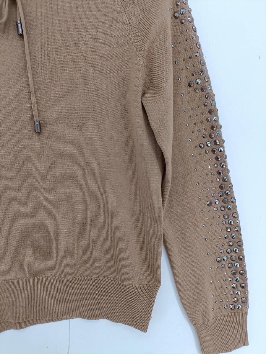 Karen Millen Women s Hoodie S Brown Viscose with Polyester