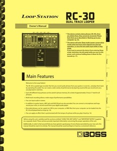 Boss RC-30 Loop Station OWNER'S MANUAL | eBay