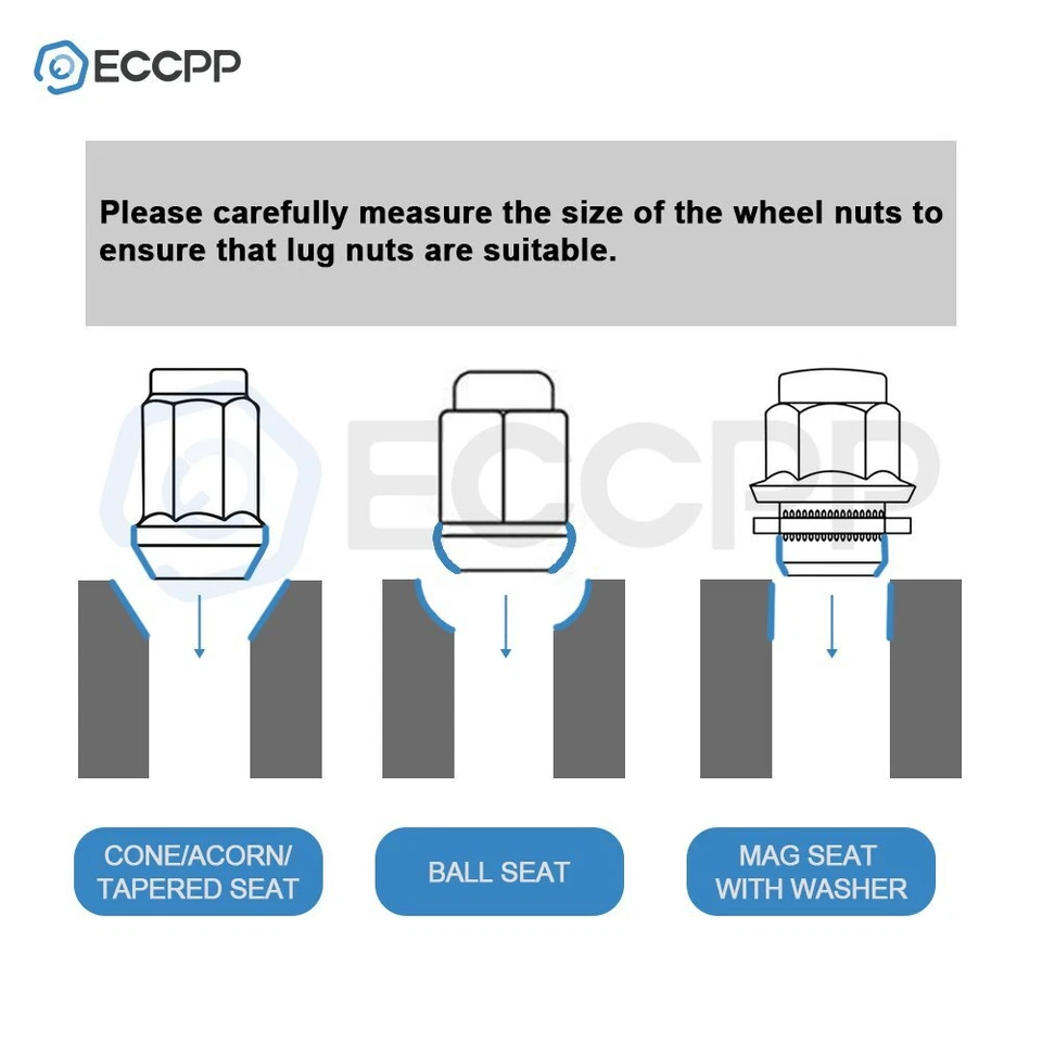 20 tuercas hexagonales cromadas 7/16-20 abultadas bellota 3/4 (19 mm) para Chevy Corvette Impala Foto 4 de 4
