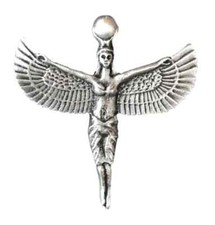 Isis Egyptian Goddess Brooch Handcrafted From English Pewter (BR1375)