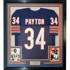 Framed Facsimile Autographed Walter Payton 33x42 Chicago Blue Reprint Jersey