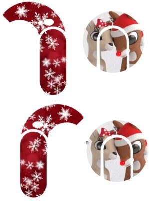 MED EL SONNET 2 COCHLEAR DECAL GRAPHIC RUDOLPH 4 RED NOSE DESIGN COIL BATTERY