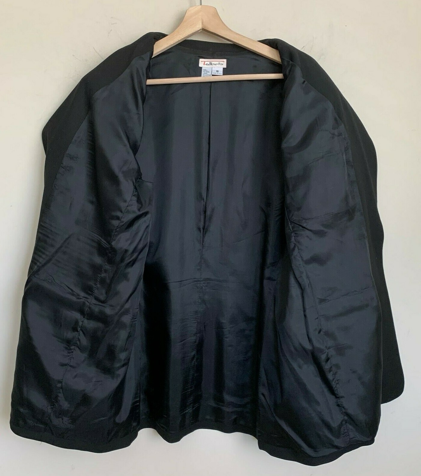 Talbots Jacket Black Wool Collared Buttons Pocket… - image 3