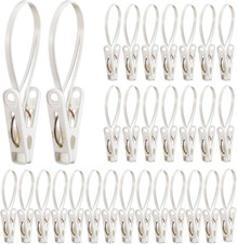 30 Pack Baby Hangers with Clips for Pants Sock, White