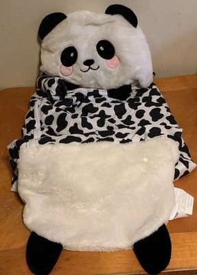 HAPPY NAPPERS Black And White Panda Pillow And Sleeping Bag