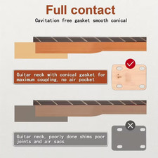 set 3 Pezzi Piastre per Manico Chitarra, spessori in Legno d'Acero Solido