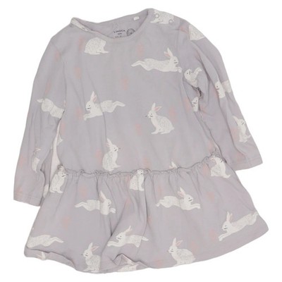 Lindex Baby, Kleid, Größe: 80, Grau, Baumwolle/Elasthan, Sonstiges, Mädchen #BKf