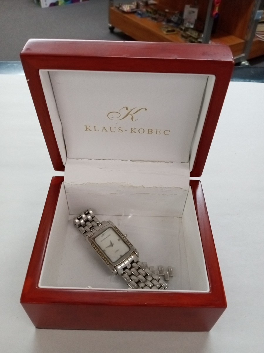 Klaus-Kobec Aura Silver Tone Diamond Watch KKG2014S Original  display picture 1
