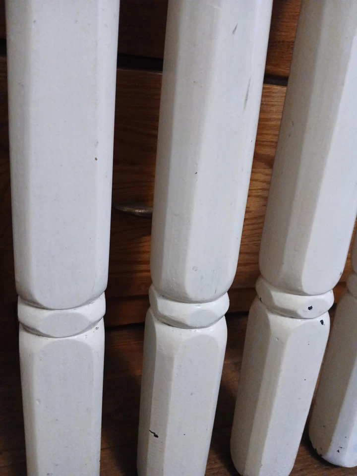 Juego de 4 patas de mesa torneadas de madera maciza pintadas vintage, 28" H cónicas, 2,25" W Appx Foto 3 de 4
