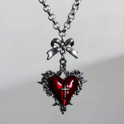 Stachel Punk Goth Stachel Dornen Stern Herz Schmetterling Anhänger Kette Halskette Geschenk