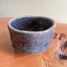 Writer's work, with name, matcha bowl, tea ceremony utensils