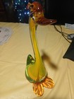 Murano Art Glass Bird Sculpture Figurine  Yellow Green Sommerso Vtg MCM Decor — photo 2
