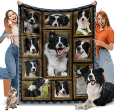 Border Collie Blanket for Women, Men  Kids - Soft, Warm Flannel Throw for Livin