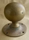 Quality Antique Large Cast Solid Circular Brass Single Door Handle Knob c1900