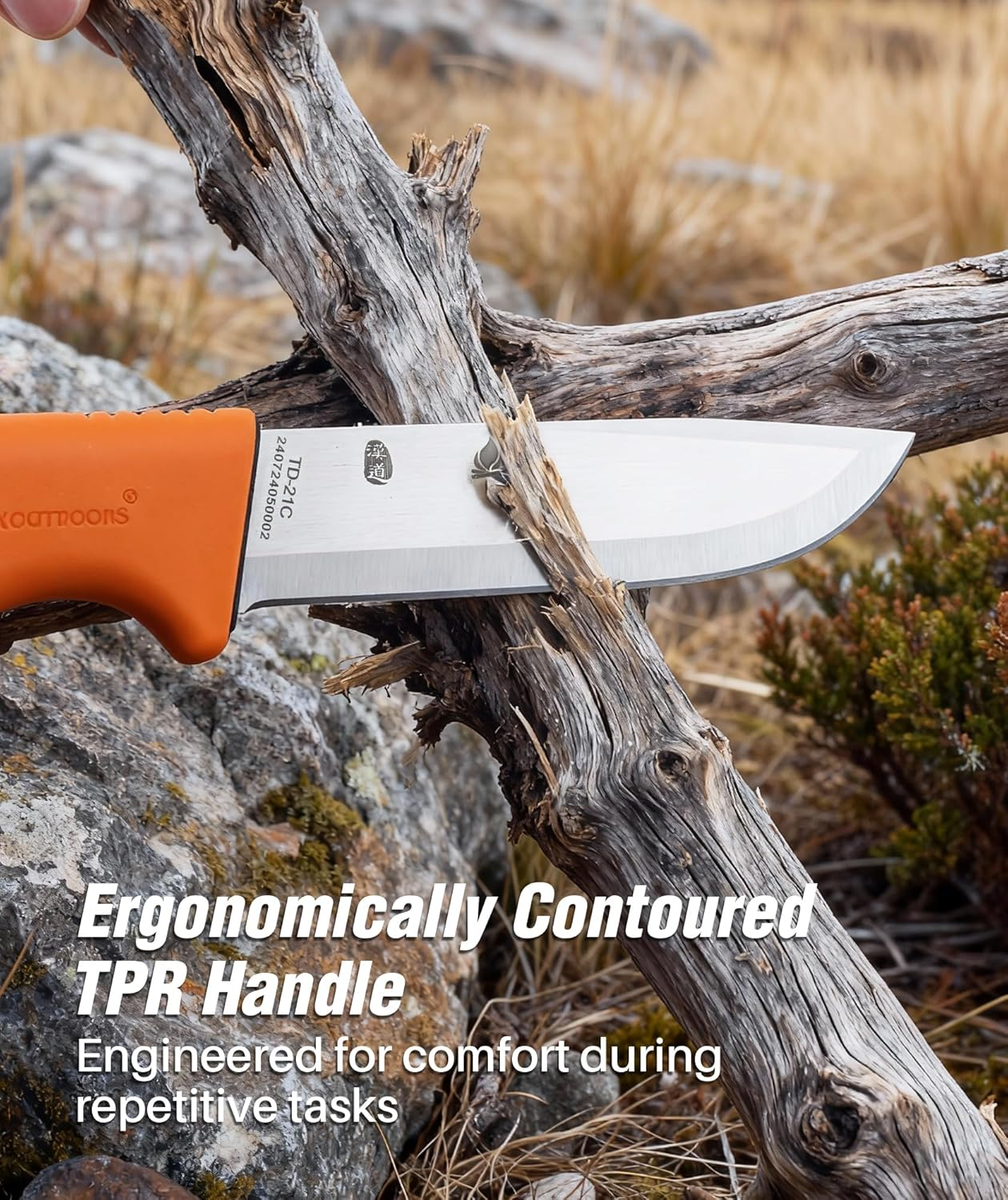 HX OUTDOORS Fixed Blade Outdoor Knife with Sheath, 5Cr15 Stainless