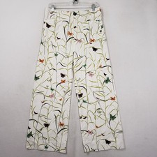 Maeve Anthropologie The Colette Crop Wide Leg Pants Women's 31 Butterfly Print