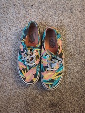 vans tropical trees old school sneakers men's size  4.5, woman size 6