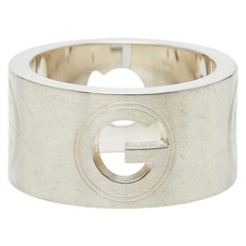 Gucci G-logo Wide Ring, Size 9, SV925 Silver, Women's GUCCI 4.5 GZl1gvhe