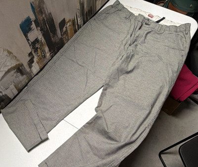 Levi's Regular Fit Check Black White Cotton Twill Chino Pants 32W Men