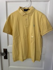 NWT Polo Ralph Lauren Custom Slim Fit Polo Shirt Men  s Medium Yellow Pony Logo