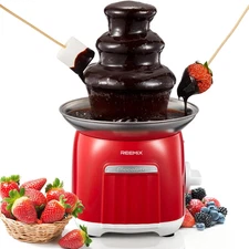 Electric Chocolate Fondue Fountain Machine - 3-Tier Stainless Steel Cascading Fo