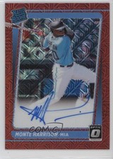 2021 Panini Donruss Optic Red Mojo Prizm 42/99 Monte Harrison #RRS-MH Auto 1cc7