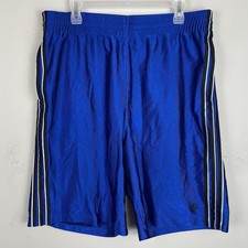Adidas Basketball Shorts Mens XXL Blue Training Gym Dazzle Shiny Silky 9  In