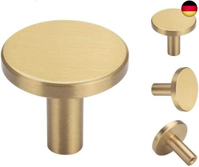 4er Pack, Gold Dekorative Wandhaken aus Gebürstetem Messinghaken, 32 mm x 30 mm,