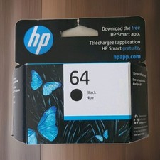 GENUINE HP 64 Black Ink Cartridge N9J90AN 140 - NEW/SEALED - DATE: MARCH 2027