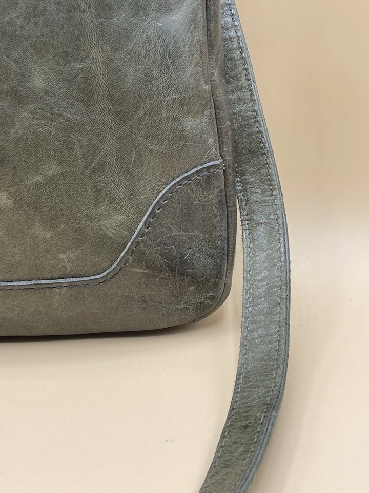 Bolso Bandolera Bolso Vintage Frye Melissa Swing Pack Cuero Verde Foto 3 de 4