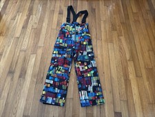 Obermeyer Snow Pants Bib Multicolor I-Grow Ski Snowboard Size 7