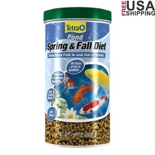Pond Fish Food Spring Fall Diet Koi Goldfish Wheat Germ Nutrition 7.05oz Tetra