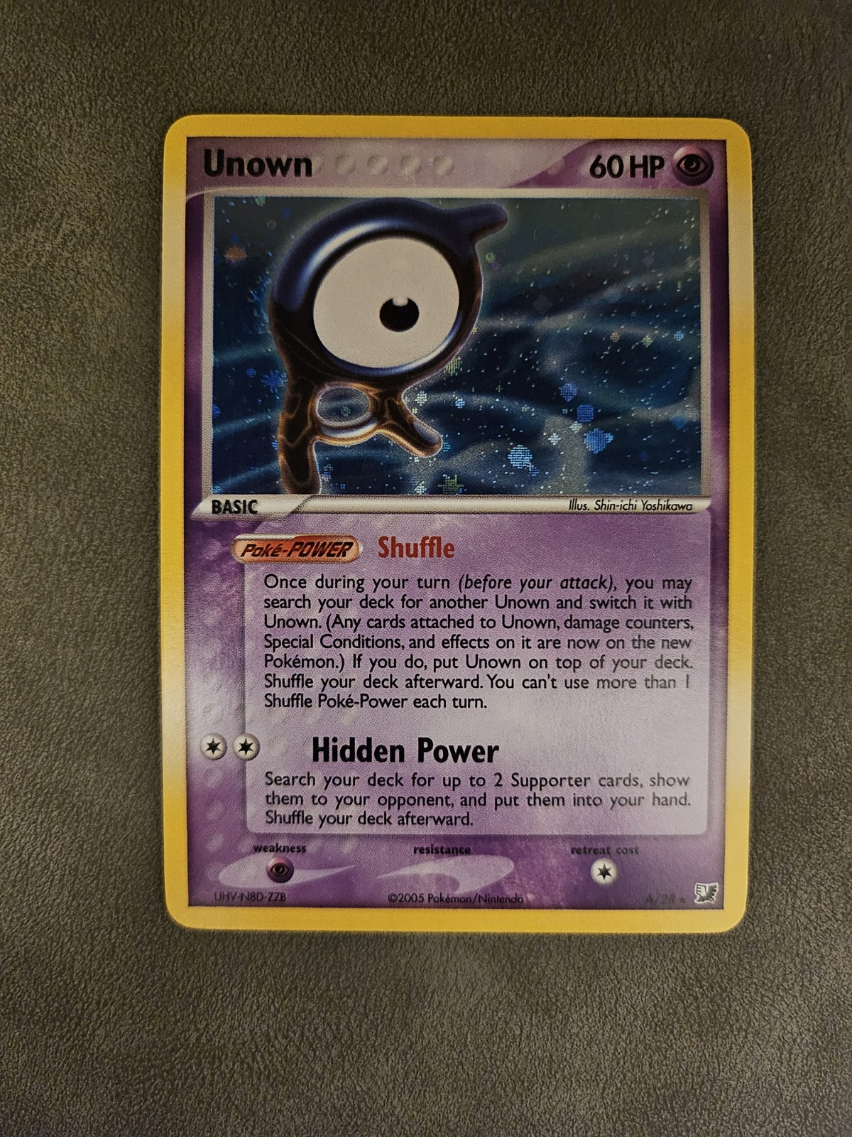 Pokémon TCG Unown (A) A/28 Holo Rare - EX Unseen Forces - NM