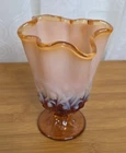 Fenton Cameo Opalescent Lily of the Valley Swung Glass Handkerchief Vase