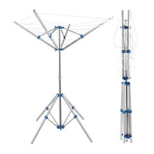Image of Clothes Airer Portable Rotary Washing Line 4 Arm Free Standing Multi Laundry