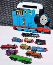 Vtg ERTL Thomas  Friends Diecast Train Cars With Carrying Case Lot