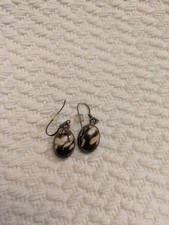 Ocean Sediment Jasper Dangle Earrings with Si...
