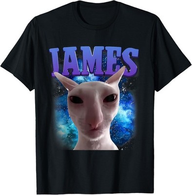 James The Cat Meme Funny Silly Cats Brainrot Meme Cat Lover Men unisex T-Shirt