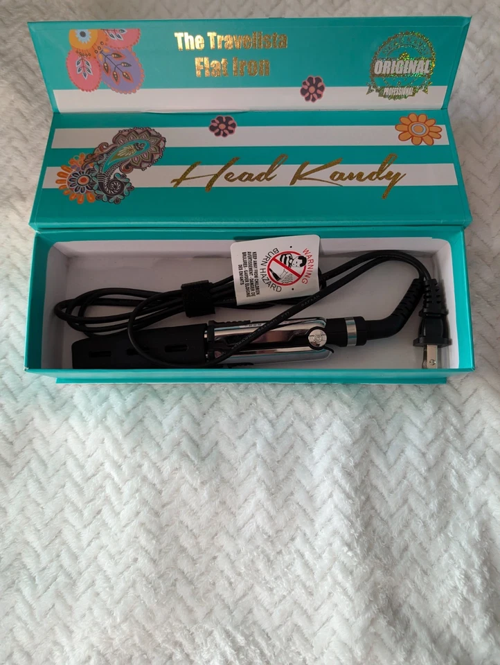 Mini plancha de viaje, placas de cerámica con infusión de turmalina de 0,8" Head Kandy Foto 2 de 4