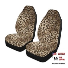 Leopard Print Car Seat Covers Set Of 2animal Skin Pattern Of Wild Safari Brown