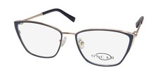 NEW OSCAR DE LA RENTA OSL 743 EYEGLASS FRAME FULL-RIM METAL PLASTIC BLUE
