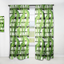 Curtains 'Pattern with Tropical Palm Leaves' Curtains for Bedroom, Curtains for