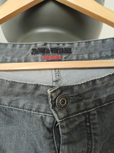 Mens Zadig & Voltaire Denim Jeans Skull Detail Distressed Grey Black 30" Waist - Picture 4 of 9