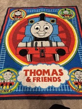 Vintage Thomas  Friends Quilt Panel 2 Sided Toddler Crib Size 34 X 41