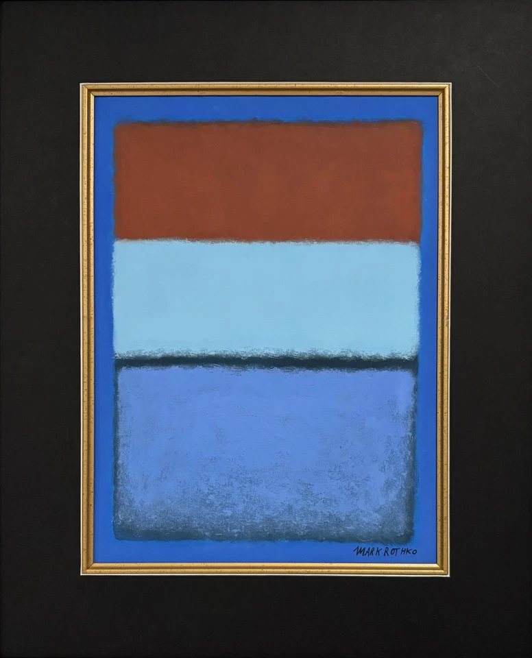Pintura artística “estilo de” Mark Rothko de medios mixtos 1903-1970 hecha a mano firmada a mano Foto 2 de 4