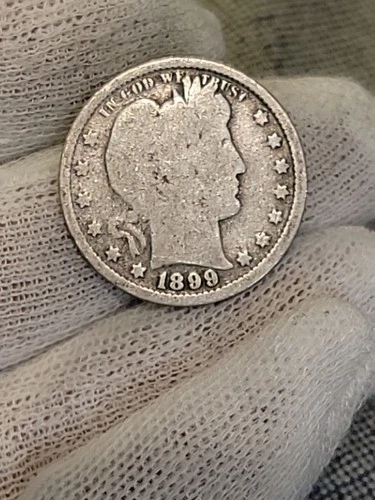 Good 1899 Silver Barber Quarter.   Lot022