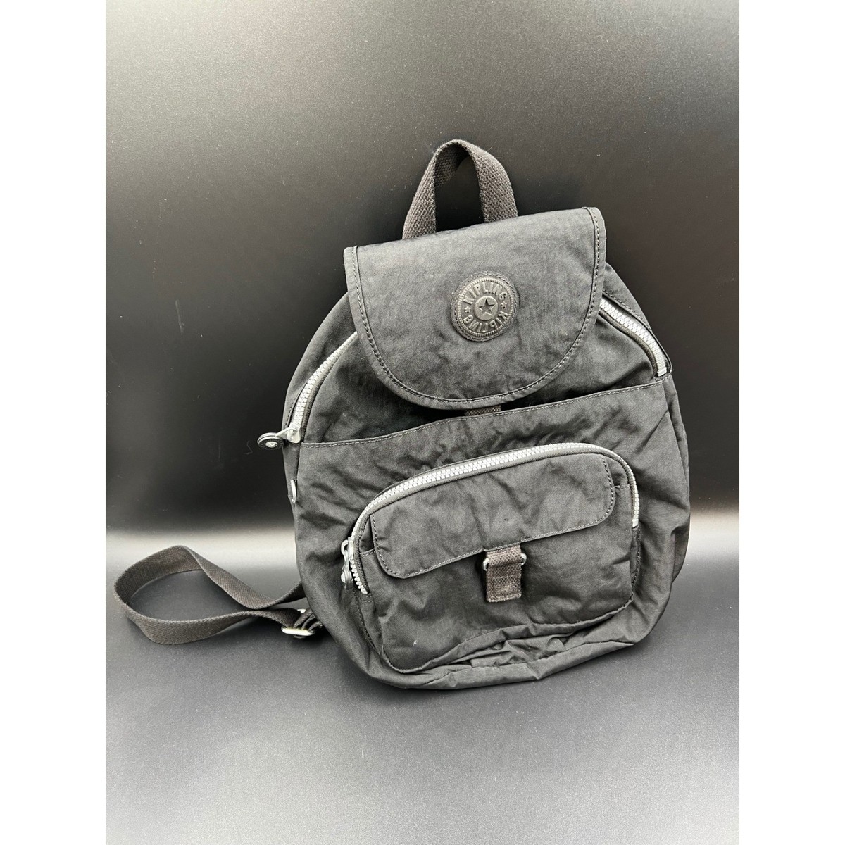 casual mini backpack Kipling Black Nylon Mini Backpack Convertible Strap Casual Daypack