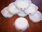 7 VINTAGE FIRE KING JOHNNY HART B C COMIC'S MILK GLASS CEREAL / SOUP BOWLS