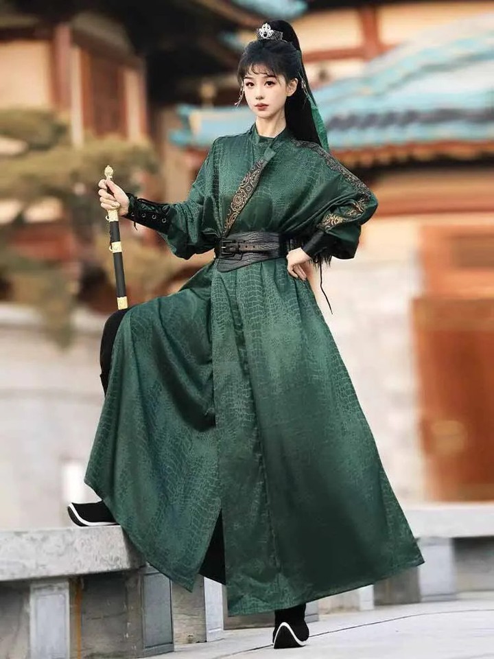 Hanfu Dress for Women Martial Arts Costume with Flowing Cape Knight ...