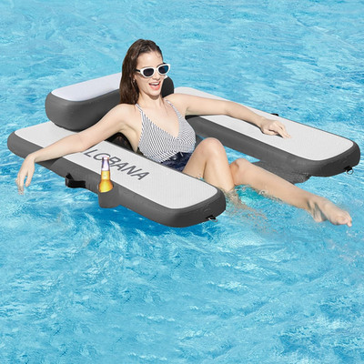 Heavy Duty Inflatable Floating Chair for Pool, Lake & Beach Relaxation